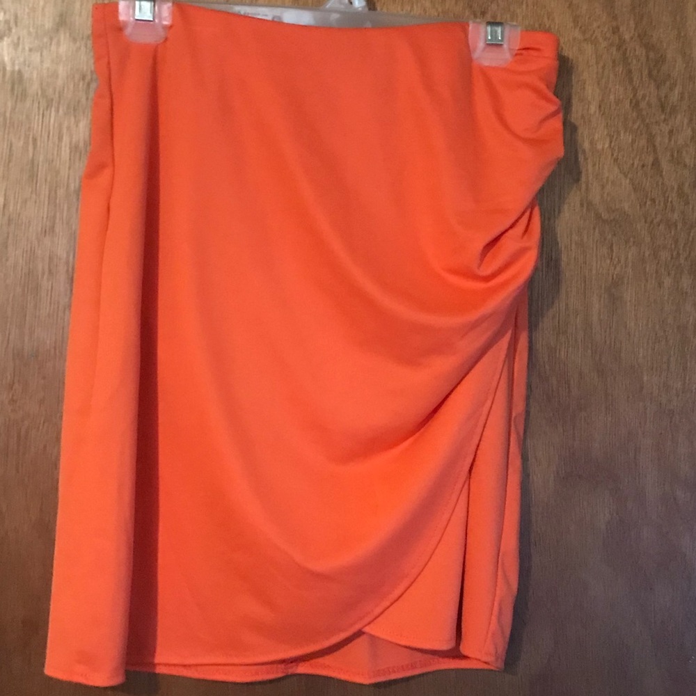 Orange knee high skirt